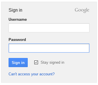 Gmail Login Screen