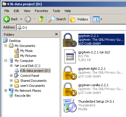Run the GPG4Win installer