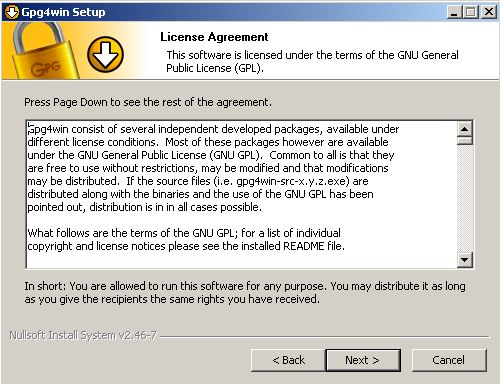 GPG Language Dialog