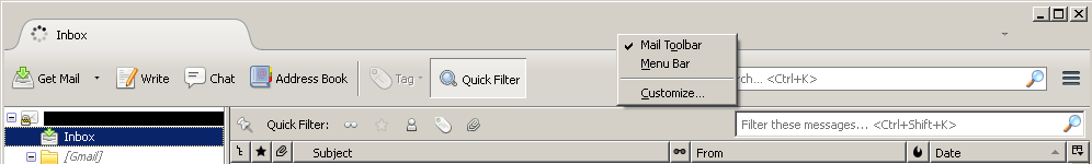 Thunderbird main window