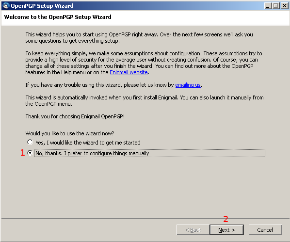 OpenPGP setup wizard