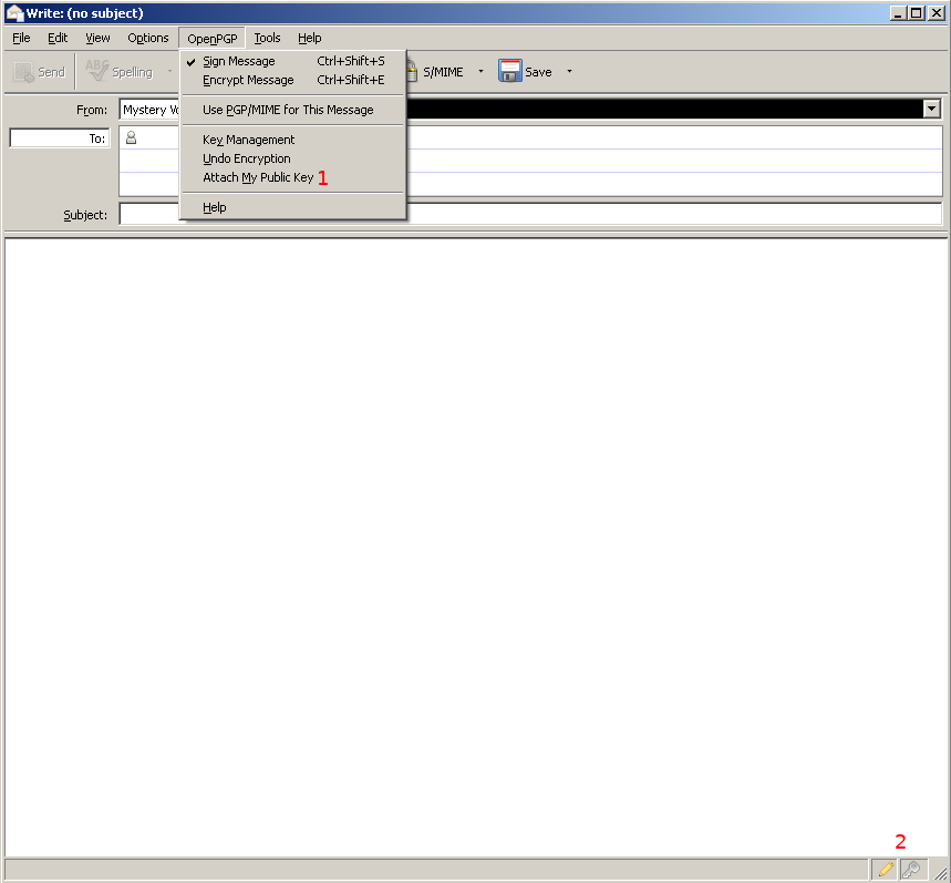 Thunderbird new message window