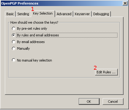 Thunderbird openpgp preferences dialog