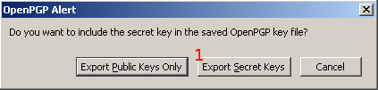 Thunderbird openpgp key management confirmation dialog
